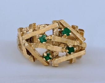 Vintage Spinel And 14k Gold Ring Sz 7