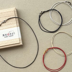 Japanese Kumihimo Silk Cord Necklace or Bracelet, Custom Length, Unisex