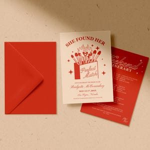 Perfect Match Bachelorette Party Invitation Template Cupid Bachelorette Party Itinerary Match Made in Heaven Hen Party Weekend Invite
