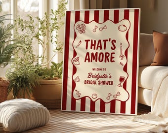 That's Amore Bridal Shower Welcome Sign Editable Italian Bridal Shower Welcome Sign Hand Drawn Italian Wedding Welcome Sign That's Amore