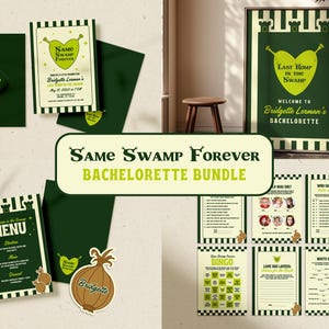 Funny Ogre Bachelorette Party Game Templates Same Swamp Forever Bachelorette Games Editable Last Romp in the Swamp Party Game Templates image 6