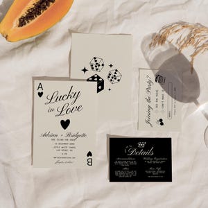 Lucky in Love Hochzeitseinladung Vegas Hochzeitseinladung Spielkarten Hochzeitseinladungsvorlage Vintage Wedding Papeterie Perfect Match