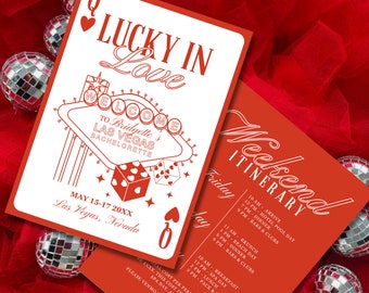 Lucky in Love Bachelorette Invitation Las Vegas Bachelorette Invite Playing Cards Bach Invitation Template Vintage Vegas Bachelorette Party