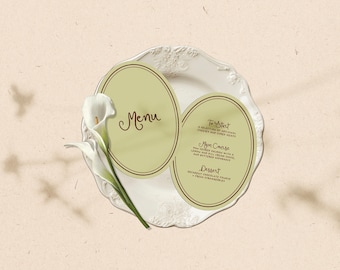 Whimsical Wedding Menu Template Editable Colorful Wedding Menu Hand Drawn Wedding Menu Design Whimsical Wedding Decor Custom Canva Template