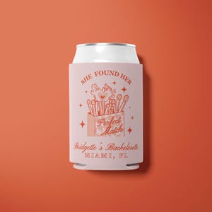 Perfect Match Bachelorette Can Cooler Match Made in Heaven Can Insulator Bachelorette Party Favors Bachelorette Can Huggers Custom Favors