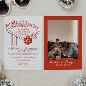 Las Vegas Elopement Announcement: Vintage Wedding Invitation (DIY Template) image 3