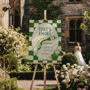 That&#39;s Amore Engagement Party Welcome Sign Template Custom Engagement Sign Whimsical Italian Theme Hand Drawn Wedding Welcome Sign DIY