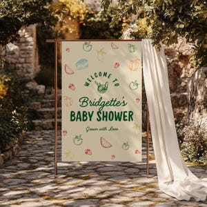 Locally Grown Baby Shower Welcome Sign Template Colorful Farmers Market Baby Shower Locally Produced Baby Sprinkle Hand Drawn Baby Shower