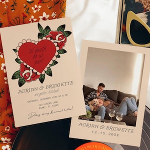 Traditional Tattoo Wedding Invitation: Editable DIY Template (5x7) (Digital Download)