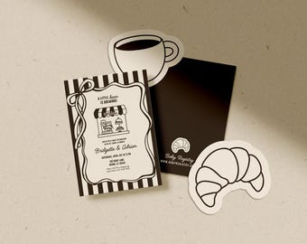 Cafe Bebe Baby Shower Invitation Template Coffee Shop Baby Shower Invite Coffee Baby Sprinkle Diaper Raffle and Books for Baby Templates