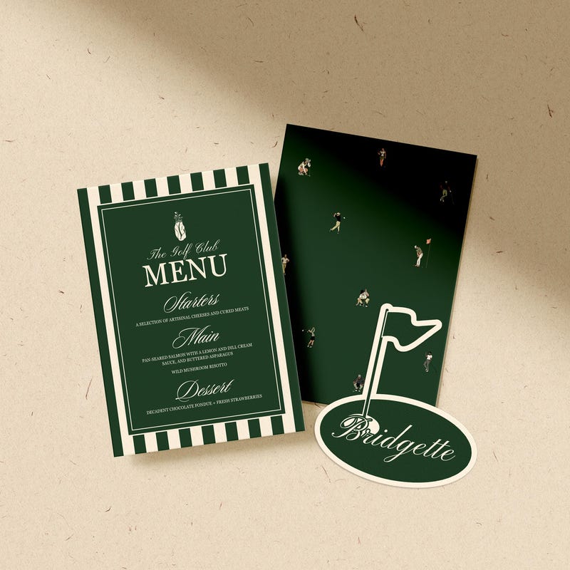 Golf Club Menu Template - Etsy