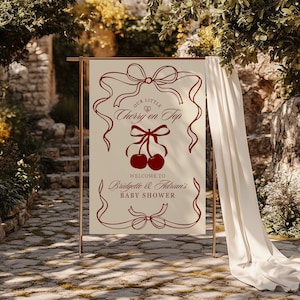 Cherry On Top Baby Shower Welcome Sign Template (Digital Download)