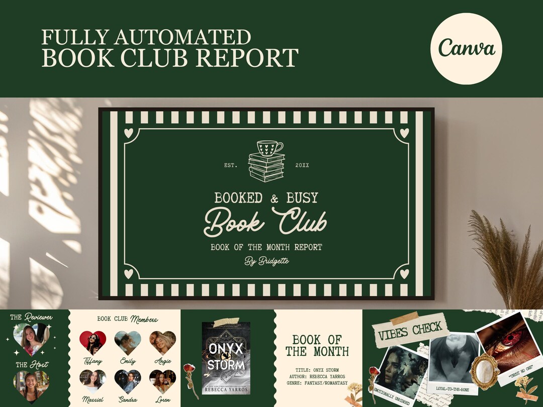 Book Club Discussion Template Editable Book Club Game Template Book ...