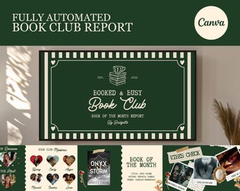 Book Club Discussion Template Editable Book Club Game Template Book Review Template Vintage Book Club Discussion Game Book Lover Book Review
