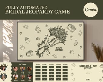Bridal Jeopardy Game Template: Fresh Off the Market Bachelorette Party Game (Canva Templates)