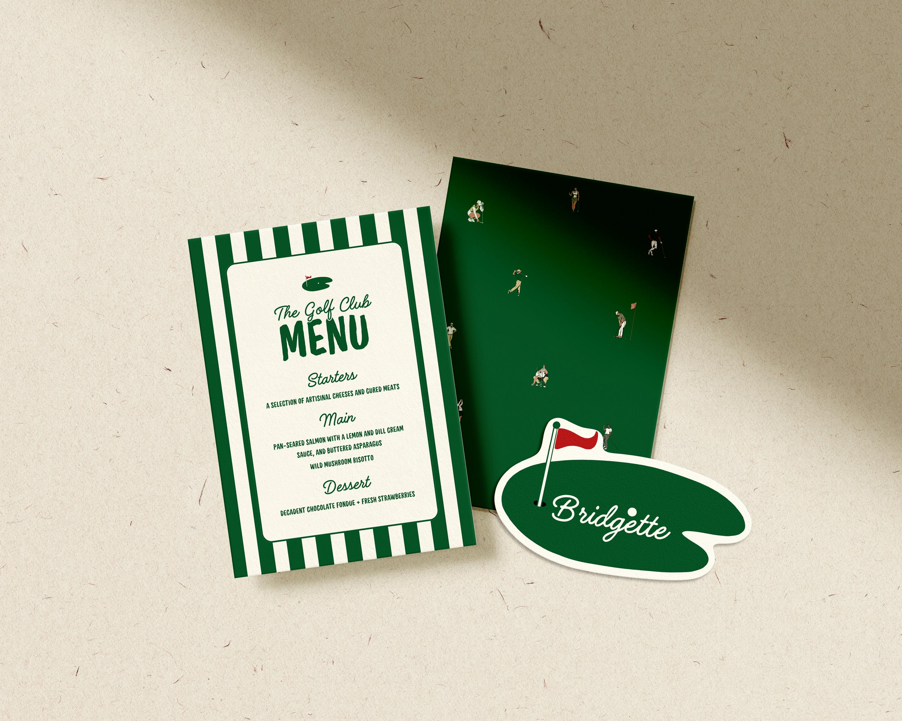 Club Menu Template Design Golf Club Menu Template Old Money Country Club Menu and Place Cards ...