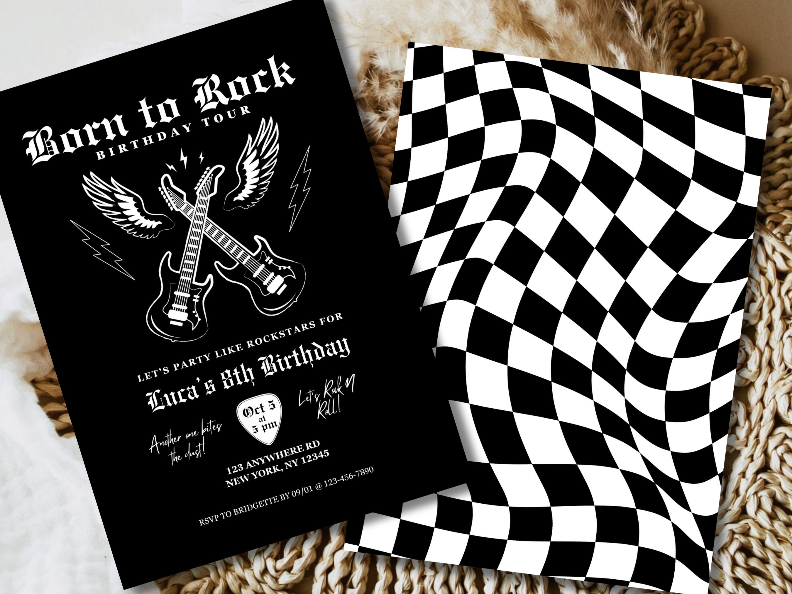 Rock N Roll Birthday Invitation Born to Rock Birthday Invitation ...