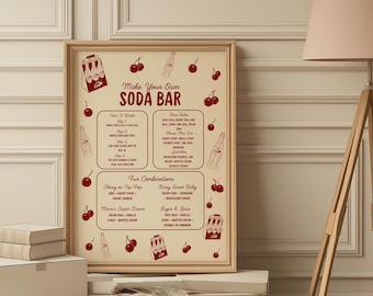 Retro Soda Bar Sign Template She's Ready to Pop Baby Shower Sign Template 50s Vintage Cola Pop Baby Shower Custom Soda Bar Sign Dirty Soda