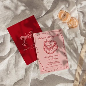 Handgeschriebene Hochzeitseinladung Minimale Hochzeitseinladung Vintage Hochzeitsillustration einladen Skurrile Hochzeitspapeterie Hochzeit nach Maß