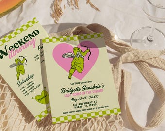 Same Swamp Forever Bachelorette Invite and Itinerary Funny Last Romp in the Swamp Bachelorette Shrexy Bachelorette Invite Fun Party Theme