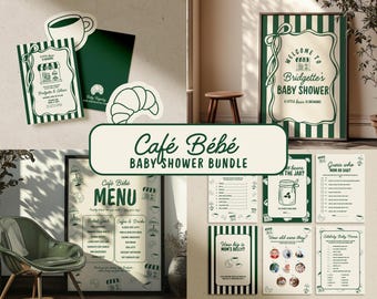Cafe Bebe Baby Shower Bundle Templates Editable Coffee Shop Baby Shower Invitation Diaper Raffle Baby Is Brewing Home Cafe Baby Shower Games