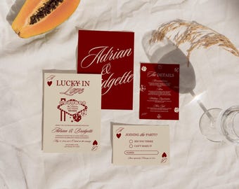 Vegas Elopement Invitation Template Vegas Reception Invitation Lucky in Love Wedding Playing Cards Invitation Elopement Announcement Invite