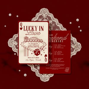 Vegas Bachelorette Itinerary Template Editable Lucky in Love Bachelorette Invitation Vegas Weekend Schedule Vegas Girls Trip Itinerary Canva