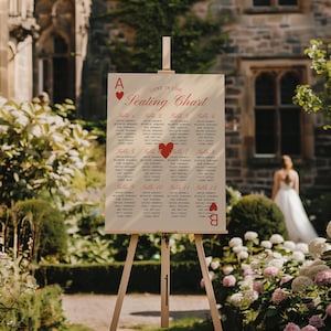Plantilla de plano de asientos para bodas con suerte en el amor Boda en Las Vegas Editorial de bodas Exhibición de bodas Letrero imprimible Descarga digital Personalizado