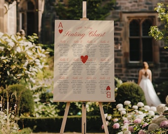 Vegas Wedding Seating Chart Template: Lucky in Love Design (Digital Download, Canva Template)