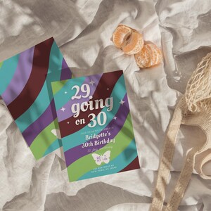 Thirty Flirty and Thriving Birthday Invitation Template Editable Retro 29 Going on 30 Birthday Invite 30th Birthday Invitation Throwback image 3