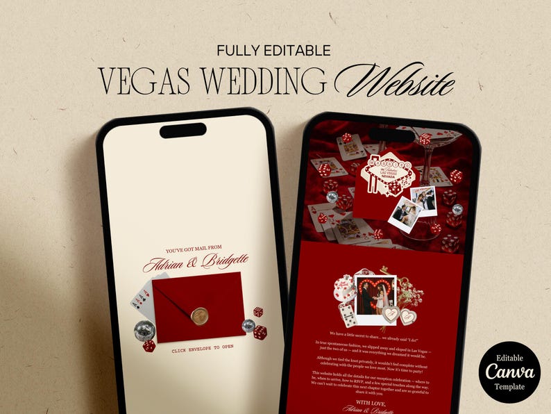 Plantillas para bodas en Las Vegas: Invitación de boda "Lucky in Love", Naipes, Invitación de boda vintage de Las Vegas, Plantilla elegante para guardar la fecha. imagen 15