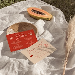 Detalles de boda y tarjetas RSVP de Lucky in Love Papelería para bodas en Las Vegas Papelería para bodas vintage Plantilla de boda retro de Las Vegas que combina a la perfección
