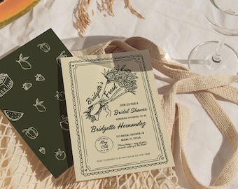 Fresh Off the Market Bridal Shower Invite Template Farmers Market Bridal Shower Floral Shower Whimsical Doodles Hand Drawn Bridal Shower