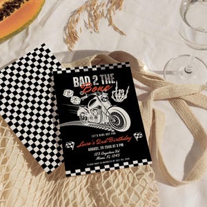 Bad to the Bone 2nd Birthday Invitation: Motorcycle Theme (DIY Template)
