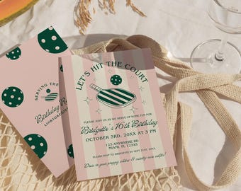Pickleball Birthday Invitation Template Editable Pickleball Party Invite Girly Pickleball Birthday Invitation Pink Pickleball Invite Sporty