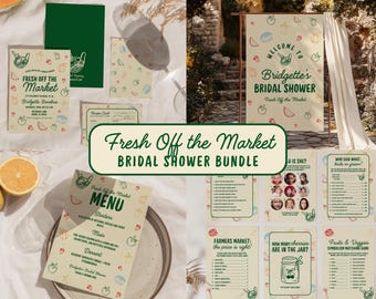 She's Fresh Off the Market Bridal Shower Bundle Template Editable Farmers Market Bridal Shower Invitation Hand Drawn Fresh Off the Market
