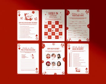 Vegas Bachelorette Party Games Lucky in Love Bachelorette Game Templates Casino Bachelorette Games Editable Canva Template Vegas Bridal Game
