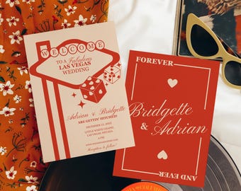 Las Vegas Wedding Invitation Template Lucky in Love Wedding Invite Playing Cards Wedding Invitation Vintage Wedding Stationery Template