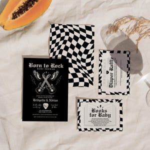 Rock N Roll Baby Shower Invitation Guitar Baby Shower Rockstar Baby Shower Invite Rock and Roll Editable Baby Shower Invitation Suite
