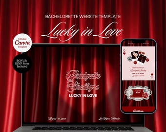 Lucky in Love Vegas Bachelorette Website Template Editable Casino Bachelorette Planner Vegas Bachelorette Itinerary Website RSVP Google Form