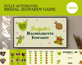 Same Swamp Forever Bachelorette Jeopardy Funny Last Romp in the Swamp Bachelorette Party Shrexy Bachelorette Bridal Jeopardy Game Template