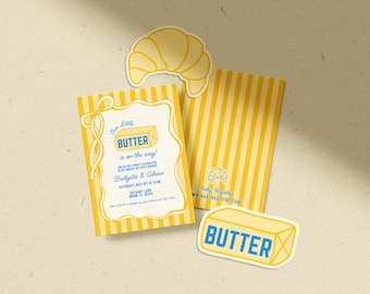 Butter Baby Shower Invitation Template Editable A Little Butter Is On the Way Baby Shower Butter Yellow Diaper Raffle Books for Baby Baby