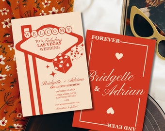 Las Vegas Wedding Invitation Lucky in Love Wedding Invite Playing Cards Wedding Invitation Template Vintage Wedding Stationery Perfect Match