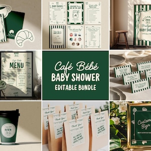 Cafe Bebe Baby Shower Bundle Templates Editable Coffee Shop Baby Shower Invitation Diaper Raffle Baby Is Brewing Home Cafe Baby Shower Games