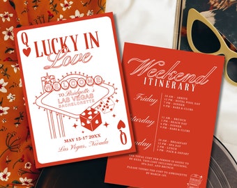 Lucky in Love Bachelorette Invitation Las Vegas Bachelorette Invite Playing Cards Bach Invitation Template Vintage Vegas Bachelorette Party