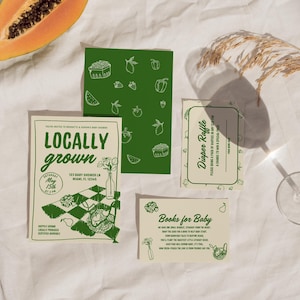 Locally Grown Baby Shower Invitation Template Editable Farmers Market Baby Shower Invite Hand Drawn Locally Grown Baby Sprinkle Whimsical