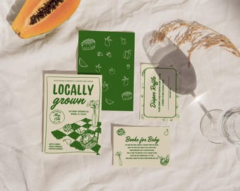 Locally Grown Baby Shower Invitation Template Editable Farmers Market Baby Shower Invite Hand Drawn Locally Grown Baby Sprinkle Whimsical