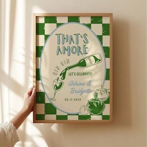 That&#39;s Amore Engagement Party Welcome Sign Engagement Party Decorations Custom Engagement Sign Whimsical Italian Theme Hand Drawn DIY Sign
