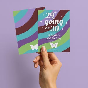 Thirty Flirty and Thriving Birthday Invitation Template Editable Retro 29 Going on 30 Birthday Invite 30th Birthday Invitation Throwback image 2