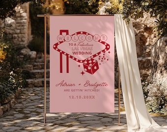 Retro Vegas Wedding Welcome Sign Template (Digital Download)
